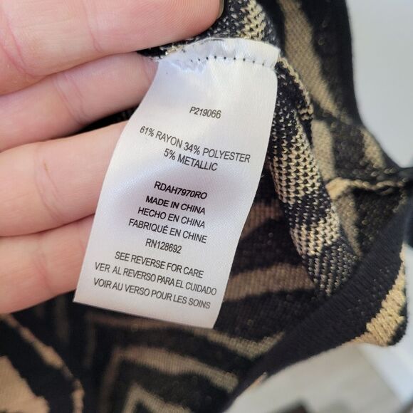 Zebra Print Bodycon Knit Dress Mock Neck Long Sleeve Club Party Mob Wife Small - Picture 10 of 10